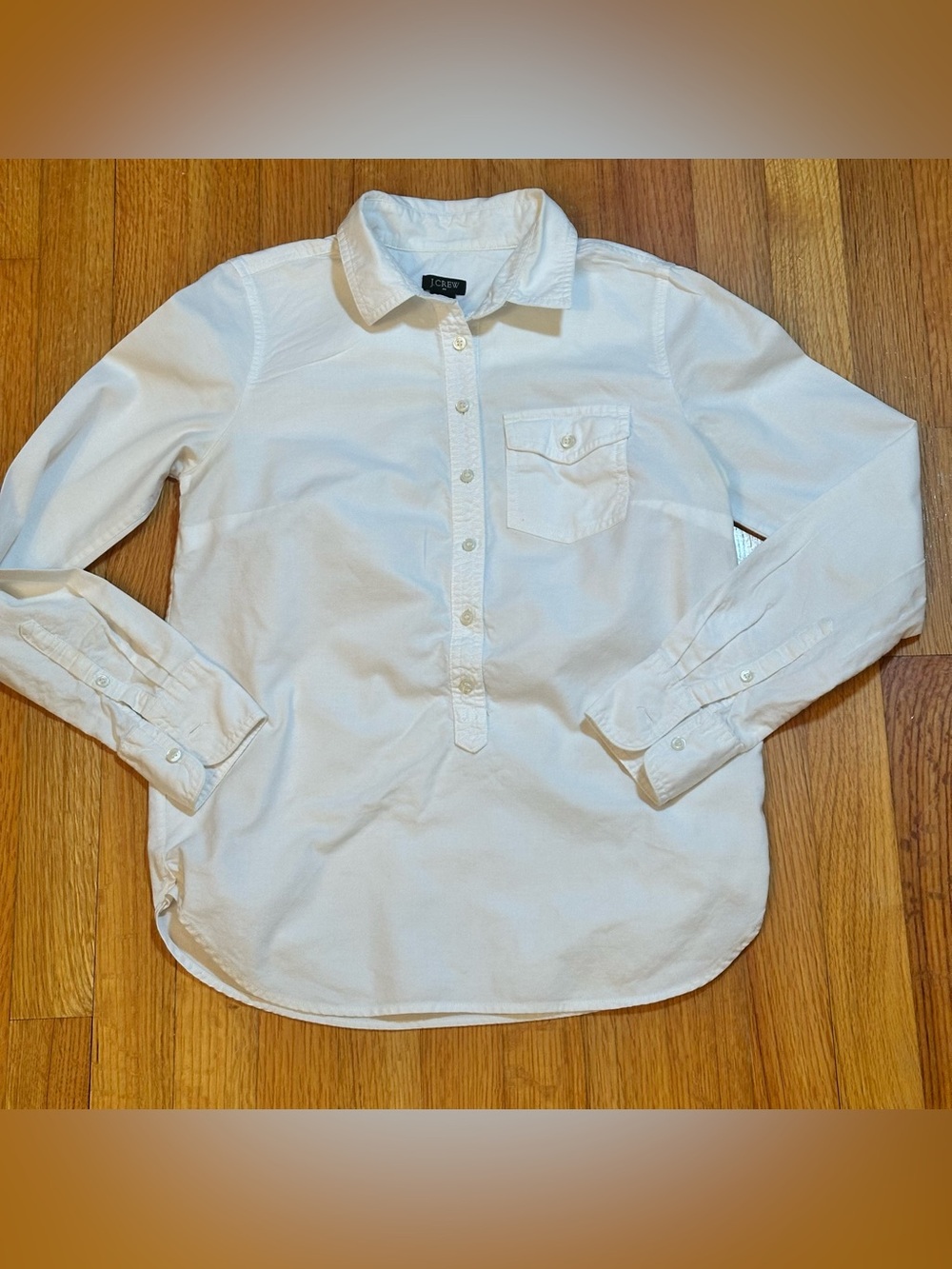 J.Crew white shirt long-sleeve, half-button placket size XXS (v)